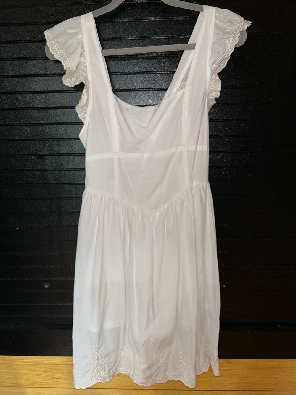 Blu Pepper | NWOT White Square Neck Eyelet Trim Dress